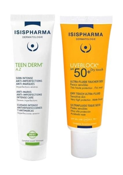 Teen Derm A.z. 30 ml ve Uveblock SPF50+ Dry Touch 40 ml