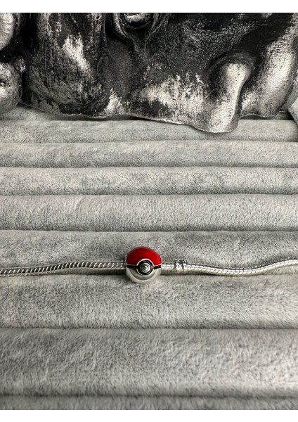 Gümüş S925 Damgalı Pokemon Topu (Poke Ball) Charm fırsatları