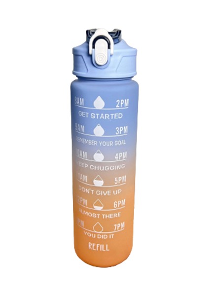 Çocuklar/öğrenciler/dış Mekan Sporları Için 900ML Pipetli Gradyan Renkli Taşınabilir Spor Su Şişesi (Yurt Dışından)