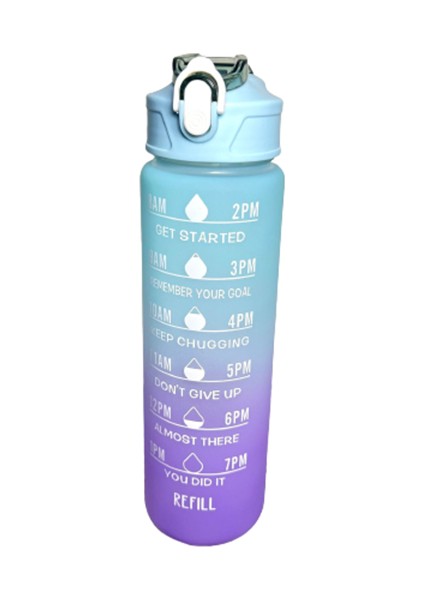 Çocuklar/öğrenciler/dış Mekan Sporları Için 900ML Pipetli Gradyan Renkli Taşınabilir Spor Su Şişesi (Yurt Dışından)