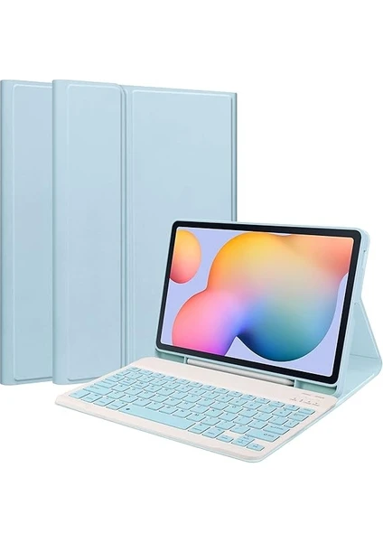 Apple ipad 9.7 2018 (6.nesil) Kılıf Seri A1893,A1954 Yatay Standlı Kalem Bölmeli Bluetooth Klavyeli Deri Kapaklı Kılıf