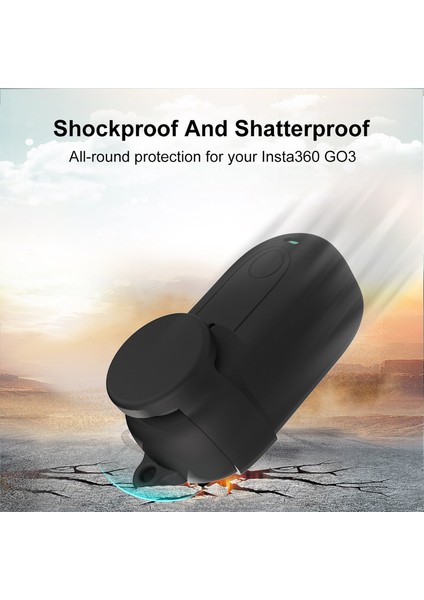INSTA360 Go 3 Kamera Için Lens Kapaklı Silikon Kılıf (Yurt Dışından)