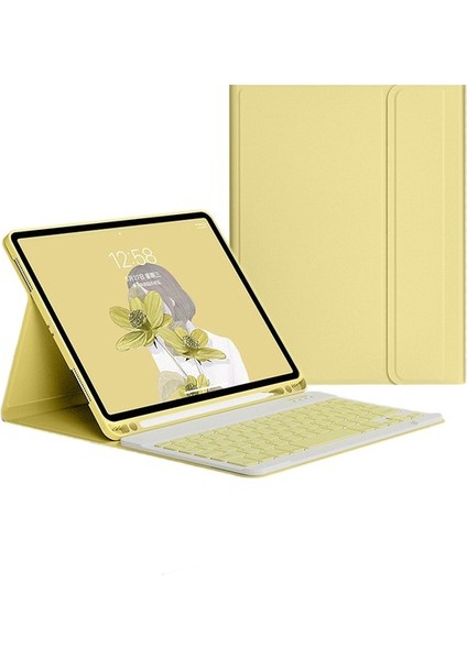Apple iPad Air 4 10.9 2020 (4.nesil) Kılıf Seri A2316,A2324,A2325,A2072 Yatay Standlı Kalem Bölmeli Bluetooth Klavyeli Deri Kapaklı Kılıf