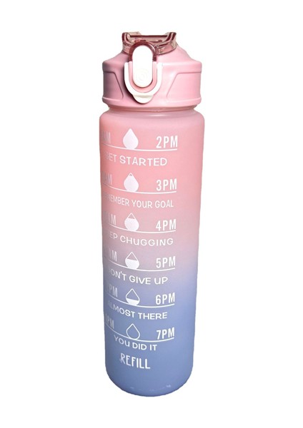 Çocuklar/öğrenciler/dış Mekan Sporları Için 900ML Pipetli Gradyan Renkli Taşınabilir Spor Su Şişesi (Yurt Dışından)