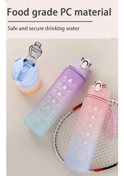 Çocuklar/öğrenciler/dış Mekan Sporları Için 900ML Pipetli Gradyan Renkli Taşınabilir Spor Su Şişesi (Yurt Dışından) modelleri