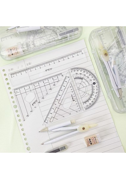 7 Adet/set Cetvel Iletki Pusula Şeffaf Ölçek Hassas Doğru Kırtasiye Aksesuarı (Yurt Dışından) fiyatları