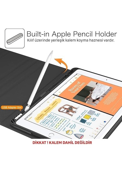 Apple iPad Air 4 10.9 2020 (4.nesil) Kılıf Seri A2316,A2324,A2325,A2072 Yatay Standlı Kalem Bölmeli Bluetooth Klavyeli Deri Kapaklı Kılıf