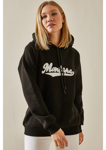 Siyah Yazı Detaylı Şardonlu Kapüşonlu Sweatshirt 4KXK8-47594-02 fırsatları