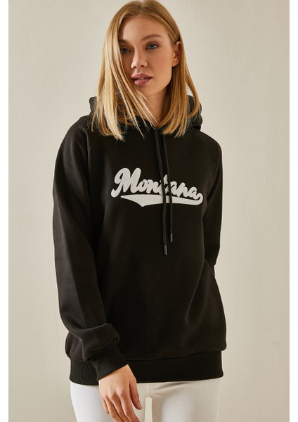 Siyah Yazı Detaylı Şardonlu Kapüşonlu Sweatshirt 4KXK8-47594-02 indirimleri