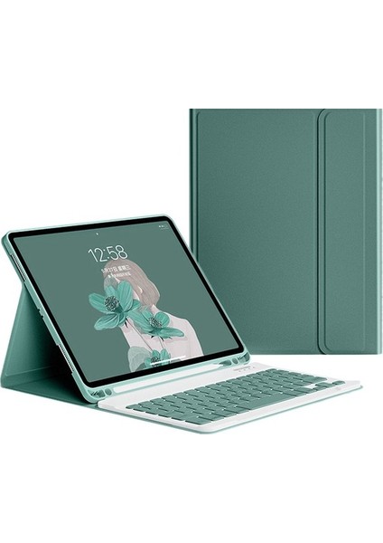Apple ipad 9.7 2018 (6.nesil) Kılıf Seri A1893,A1954 Yatay Standlı Kalem Bölmeli Bluetooth Klavyeli Deri Kapaklı Kılıf