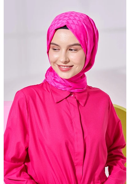 Ipeksi Jakar Lara Şal Geometrik Desen - Barbie Pembesi fiyatları