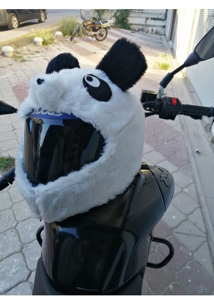 Peluş Kask Kılıfı Panda