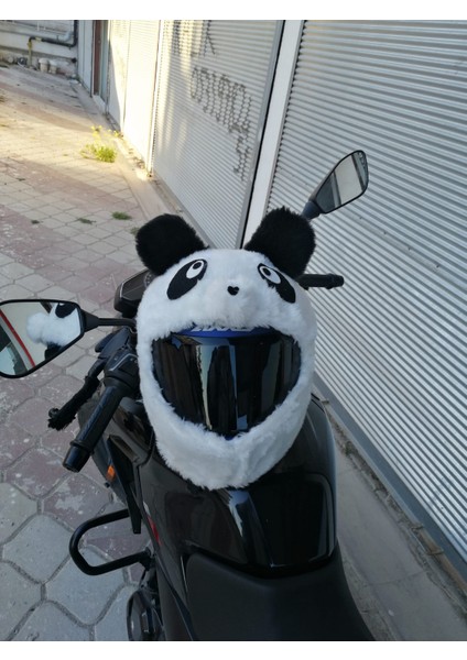 Peluş Kask Kılıfı Panda