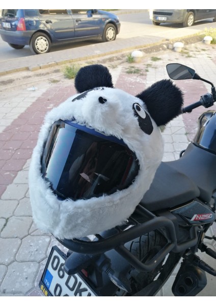 Peluş Kask Kılıfı Panda