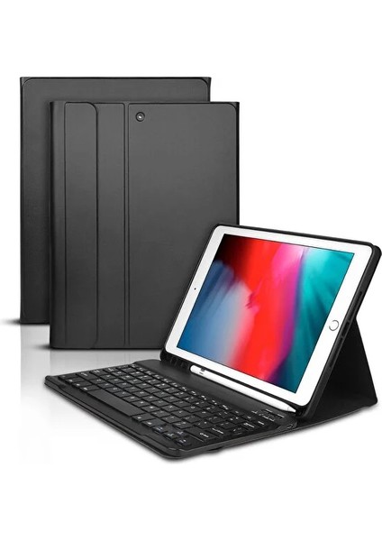 Samsung Galaxy Tab S7 Fe Lte T730 T735 T737 Kılıf Yatay Standlı Kalem Bölmeli Bluetooth Klavyeli Deri Kapaklı Kılıf