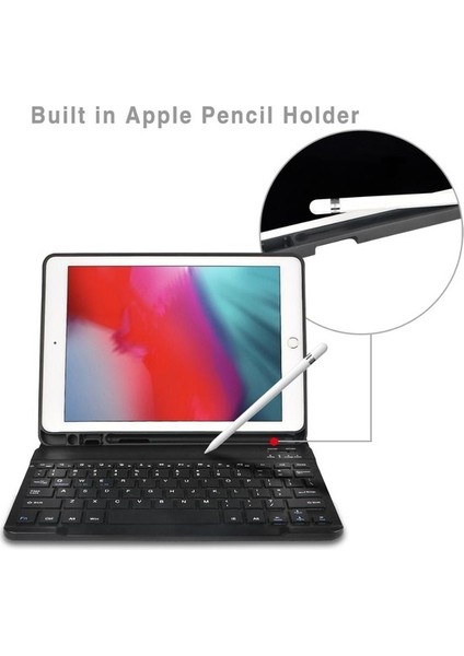 Samsung Galaxy Tab S7 Fe Lte T730 T735 T737 Kılıf Yatay Standlı Kalem Bölmeli Bluetooth Klavyeli Deri Kapaklı Kılıf