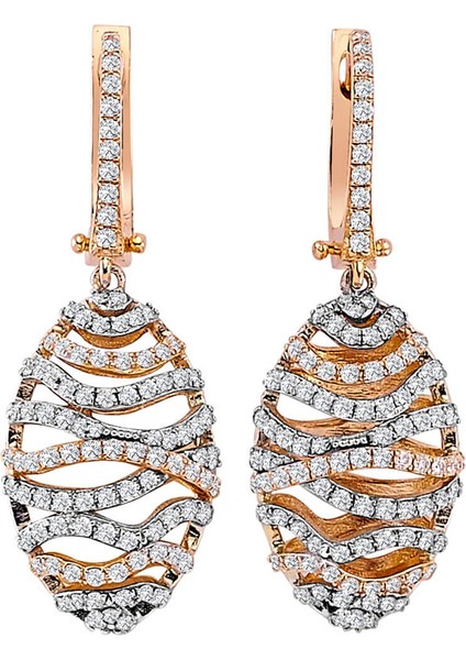 Pırlanta Taşlı Ipek Kozası Küpe 0404E0114