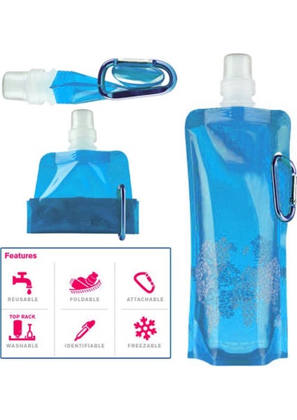 0.5l Silikon Su Şişesi - Siyah (Yurt Dışından)