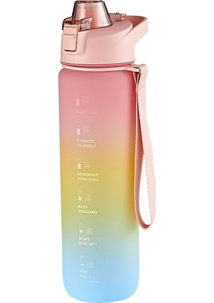 1000ML Taşınabilir Spor Su Şişesi - Pembe (Yurt Dışından)