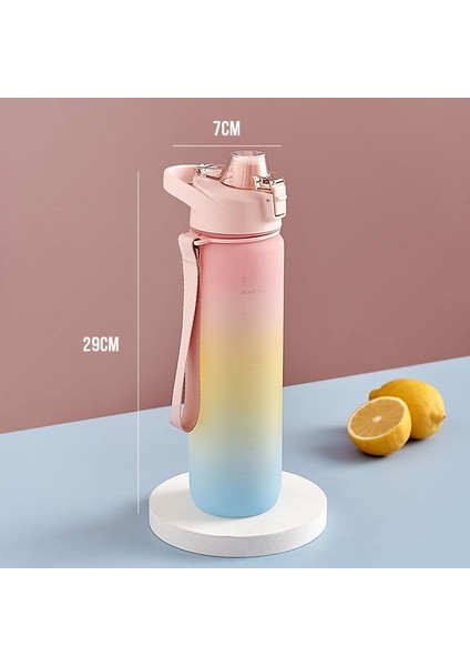 1000ML Taşınabilir Spor Su Şişesi - Pembe (Yurt Dışından)