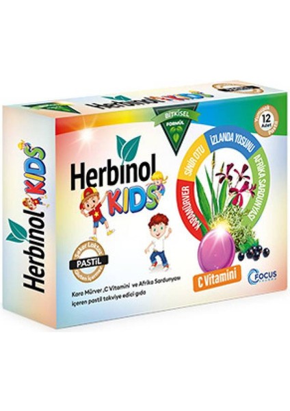 Herbinol Kids Böğürtlen ve Çilek Aromalı Yumuşak PASTİL12 Adet* 2 Paket