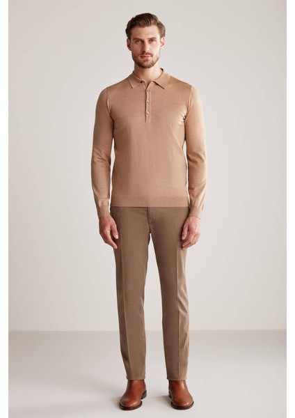 Polo Yaka Merino Yün Camel Triko indirimleri