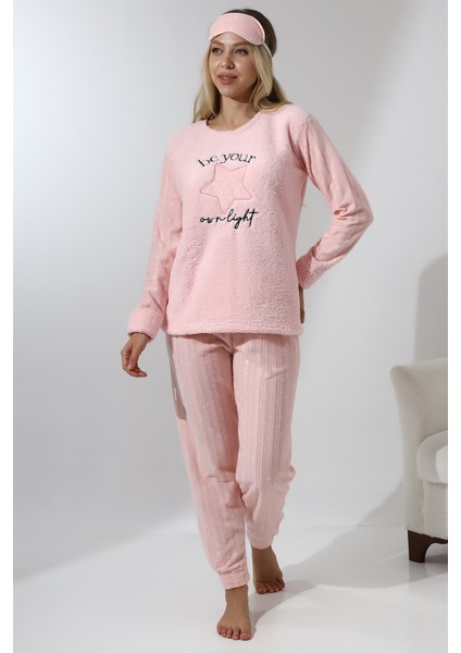 Fwn 5018 Peluş Welsoft Polar Kışlık Yıldızlı Yumoş Kadın Pijama Takımı fırsatları