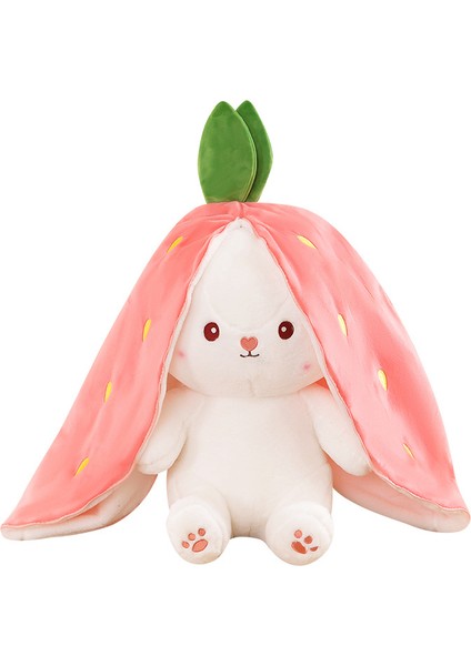 Luxix 70CM Çilekli Rab Karikatür Peluş Bebek, Yumuşak ve Sevimli, Rab Bebeğe Dönüştü, Yaratıcı Hediye Yastık (Yurt Dışından)