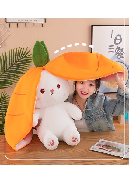 Luxix 70CM Çilekli Rab Karikatür Peluş Bebek, Yumuşak ve Sevimli, Rab Bebeğe Dönüştü, Yaratıcı Hediye Yastık (Yurt Dışından)