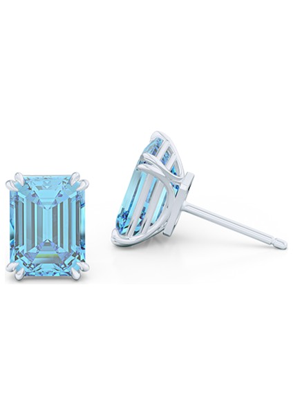 Blue Topaz Altın Küpe