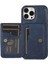 Iphone 14 Pro Telefon Kılıfı 6.1 Inç Kickstand Card Tasarım Telefon Kapağı Pu Deri+Tpu Manyetik Araba Montajı Metal Sac Mavi ile Anti Damla Kılıf (Yurt Dışından) 1