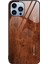 Iphone 14 Pro Telefon Kılıfı Için 6.1 Inç Ahşap Desen Arka Kapak Temperli Cam Tpu Çerçeve Şok-Absorpsiyon Telefon Vaka-Koffe (Yurt Dışından) 1