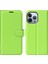 Iphone 14 Pro Telefon Kılıfı Için 6.1 Inç Litchi Doku Pu Deri Deri Stand Flip Cover Anti-Slatch Tam Koruyucu Cüzdan Telefon Vaka Yeşil (Yurt Dışından) 1