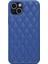 Iphone 14 Telefon Kasası Rhombus Doku Tasarımı Pu Derisi+Tpu Şok Geçirmez Kayma Dışı Kavrama Koruyucu Kapak-Mavi (Yurt Dışından) 1