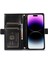 Iphone 14 Pro 14 Için Telefon Kılıfı Litchi Doku Fermuar Cep Tam Kapsam Pu Deri Telefon Flip Kapak Cüzdan Strap-Black (Yurt Dışından) 2