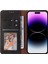 Iphone 14 Pro Telefon Kılıfı Için Ultra Ince Manyetik Telefon Kapak Kapağı Şok Geçirmez Stand Cüzdanı Pu Deri Cep Telefon Kılıfı Black (Yurt Dışından) 2