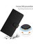 Iphone 14 Pro 14 Için Telefon Kılıfı Telefon Kapağı Ipek Doku Kapak Kılıfı Pu Deri Cüzdan Stand Kabuğu Bilek Kayış-Black (Yurt Dışından) 2