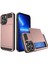 Iphone 14 Pro Telefon Kılıfı Için 6.1 Inç Kayan Kart Tutucu Pürüzsüz Yüzey Pc+Tpu Hibrit Telefon Kabuk Rose Gold (Yurt Dışından) 1