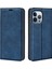 Iphone 14 Pro Telefon Kılıfı 6.1 Inç Yumuşak Ten Duygu Deri Folio Kitap Flip Cover Yatay Görüntüleme Standı Manyetik Emilim Telefon Kılıf Mavisi (Yurt Dışından) 1