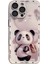 Iphone 14 Pro Metal Boya Tasarımı Panda Dekor Telefon Kılıfı Sert Cam+Tpu Telefon Kapak-Beyaz (Yurt Dışından) 1