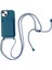 Iphone 14 Koruyucu Kılıf Kart Yuvası Strap-Dark Mavi ile Kart Yuvası Anti-Fall Anti Sıvı Silikon Telefon Kapağı (Yurt Dışından) 1