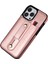 Iphone 14 Pro Telefon Kılıfı Için 6.1 Inç Tehlike Karşıtı Telefon Kabuk Yuvası Kickstand El Kavrama Kayışı Tasarımı Hassas Kesim Pu Deri+Tpu Kasa Rose Gold (Yurt Dışından) 1