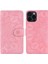 Iphone 14 Pro Telefon Kılıfı Için 6.1 Inç Çiçek Telefon Flip Kapak Cüzdan Tasarım Buzağı Doku Deri Kapak Stand-Pink ile (Yurt Dışından) 1