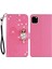Iphone 14 Pro Telefon Kılıfı 6.1 Inç Pu Deri Baykuş Çiçek Baskılı Cüzdan Stand Kılıfı Manyetik Toka Rhinestone Dekor Telefon Kapak-Rose (Yurt Dışından) 1