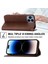 Iphone 14 Pro Flo Telefon Kasası Buzağı Doku Cüzdanı Baskılı Rhombus Desen Telefon Standı Pu Deri Kılıf Strap-Brown ile Manyetik Kapak (Yurt Dışından) 4
