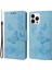 Iphone 14 Pro Telefon Kılıf Hücre Çantası 6.1 Inç Büyük Kelebekler Çiçek Deseni Desresit Stand Cüzdan Flip Manyetik Telefon Kapak Mavisi (Yurt Dışından) 1