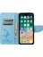 Iphone 14 Pro Telefon Kılıf Hücre Çantası 6.1 Inç Büyük Kelebekler Çiçek Deseni Desresit Stand Cüzdan Flip Manyetik Telefon Kapak Mavisi (Yurt Dışından) 2