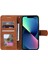 Iphone 14 Pro Telefon Kılıfı 6.1 Inç Ekleme Dikişli Deri Touch Pu Deri Deri Stand Folio Flip Anti-Drop Anti-Çizgiye Karşı Karşıtı Kapak Kahverengi (Yurt Dışından) 2