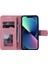 Iphone 14 Pro Telefon Kılıfı Için 6.1 Inç Ekleme Dikişli Deri Deri Deri Deri Stand Folio Flip Anti-Drop Anti-Çizelge Anti-Claps Cover-Pink (Yurt Dışından) 2