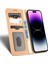 Iphone 14 Pro Fone Case Için Izgara Doku Pu Deri Stand Kılıfı Manyetik Otomatik Emzik Folio Flip Cep Telefon Cüzdan Kapak Bej (Yurt Dışından) 3